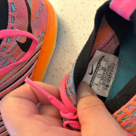 Nike Womens Free Transform Flyknit MultiColor Pink Orange Running Shoes - Picture 5 of 5